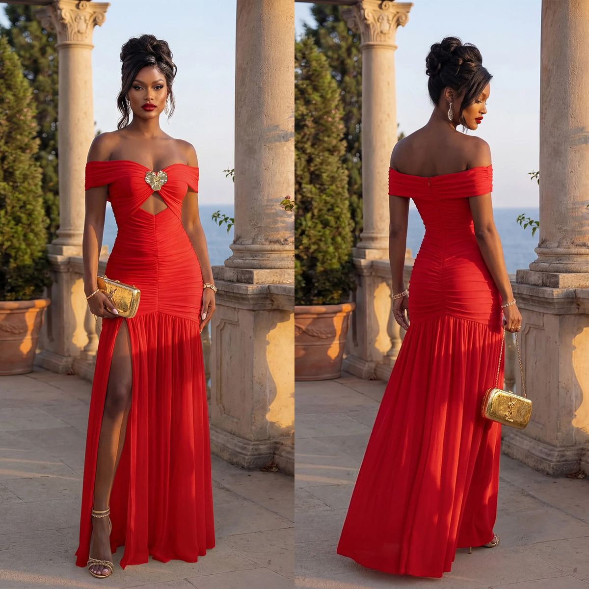 Robe longue épaules dénudées