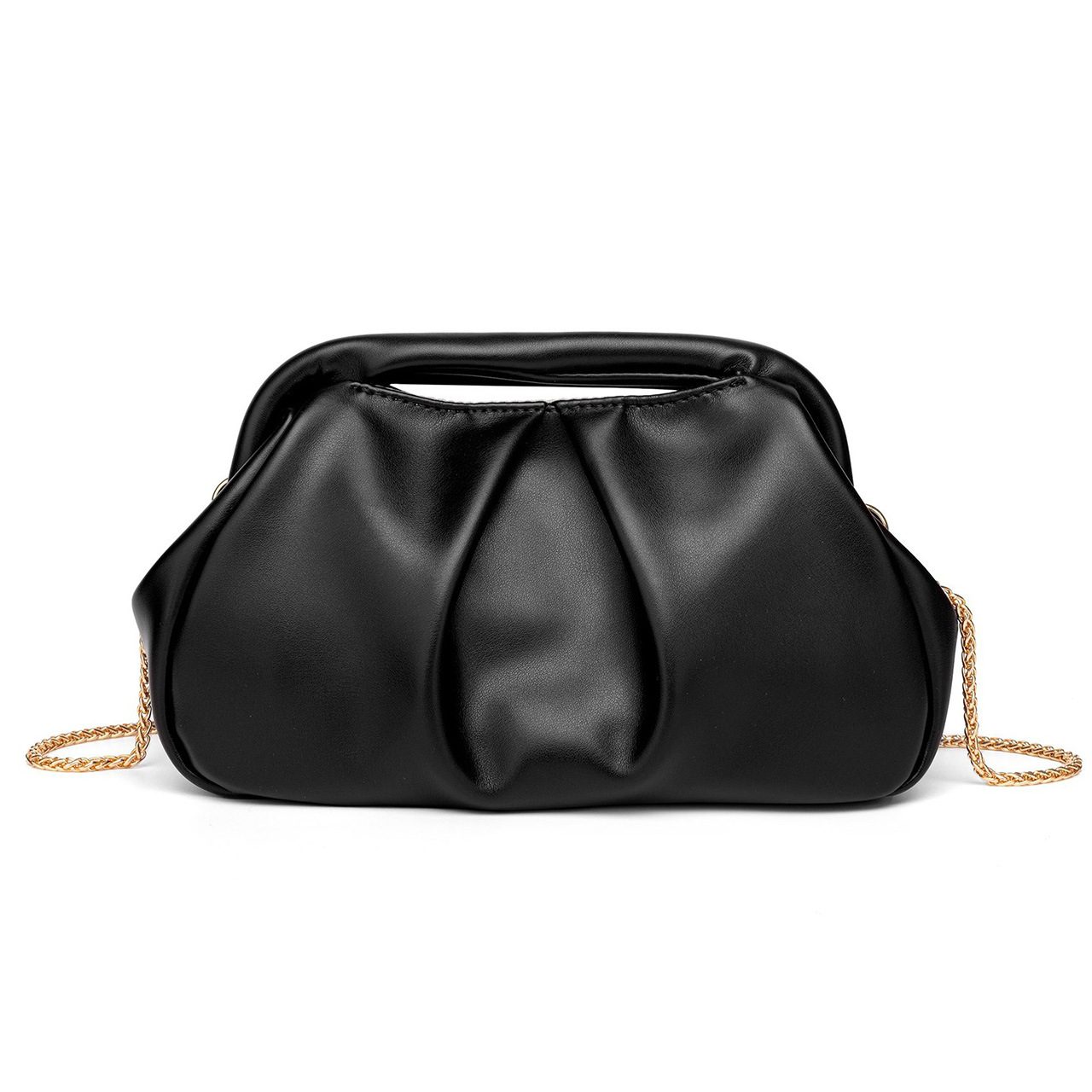 Sac pochette plissé à chaîne dorée, 9 coloris
