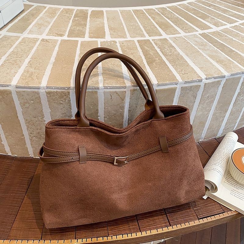 Sac cabas daim à ceinture