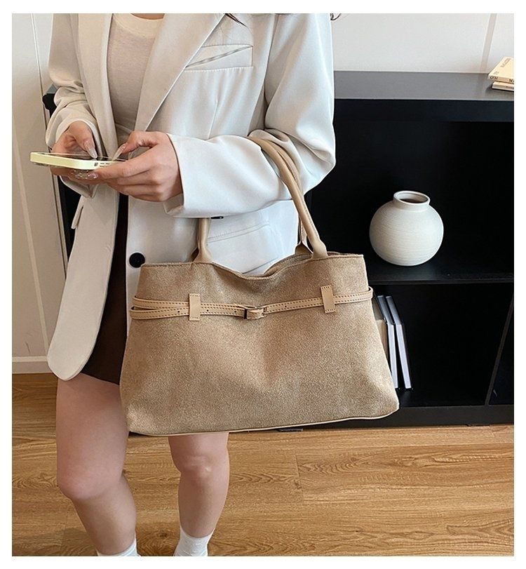Sac cabas daim à ceinture