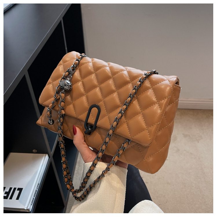 Sac bandoulière matelassé à chaîne, 4 coloris