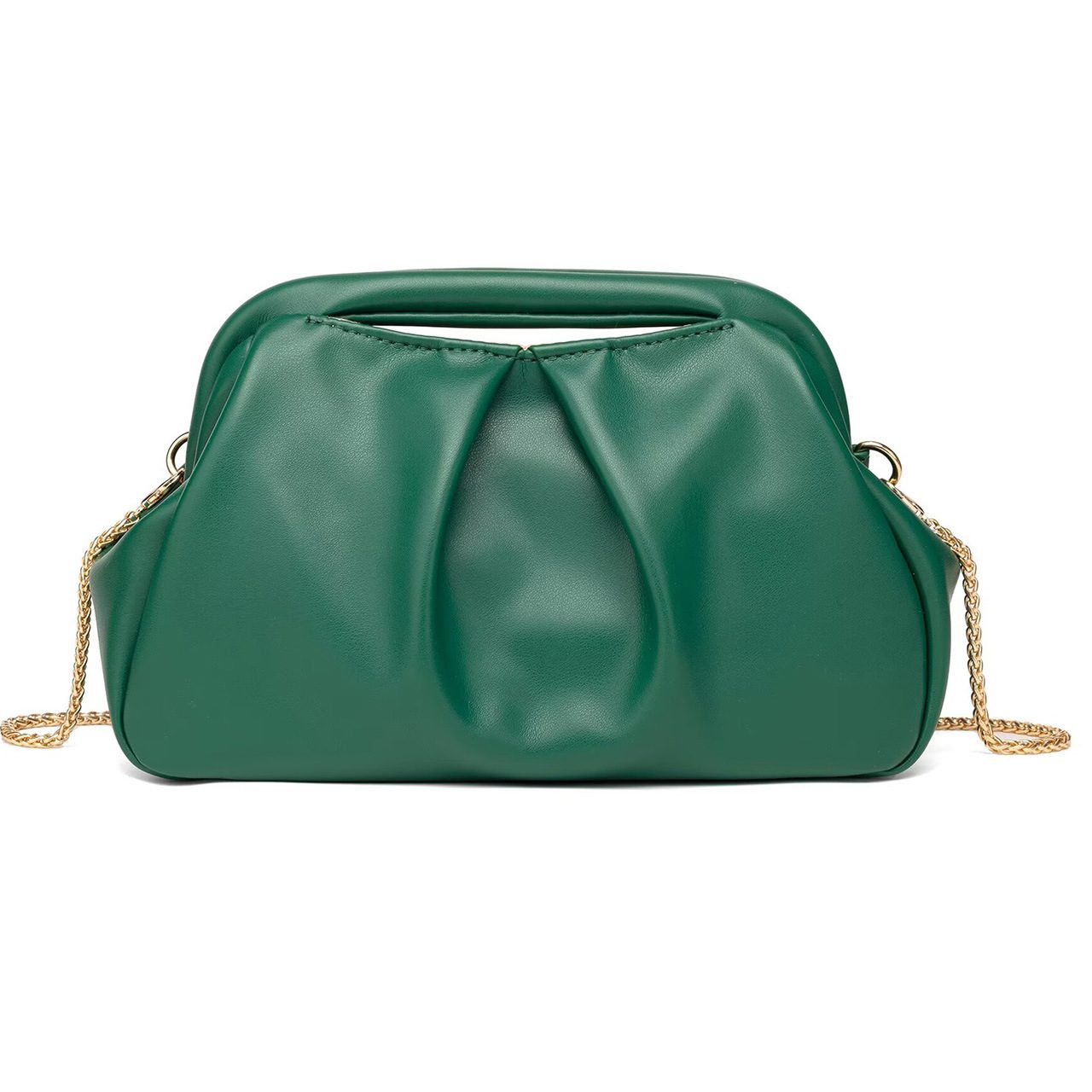 Sac pochette plissé à chaîne dorée, 9 coloris