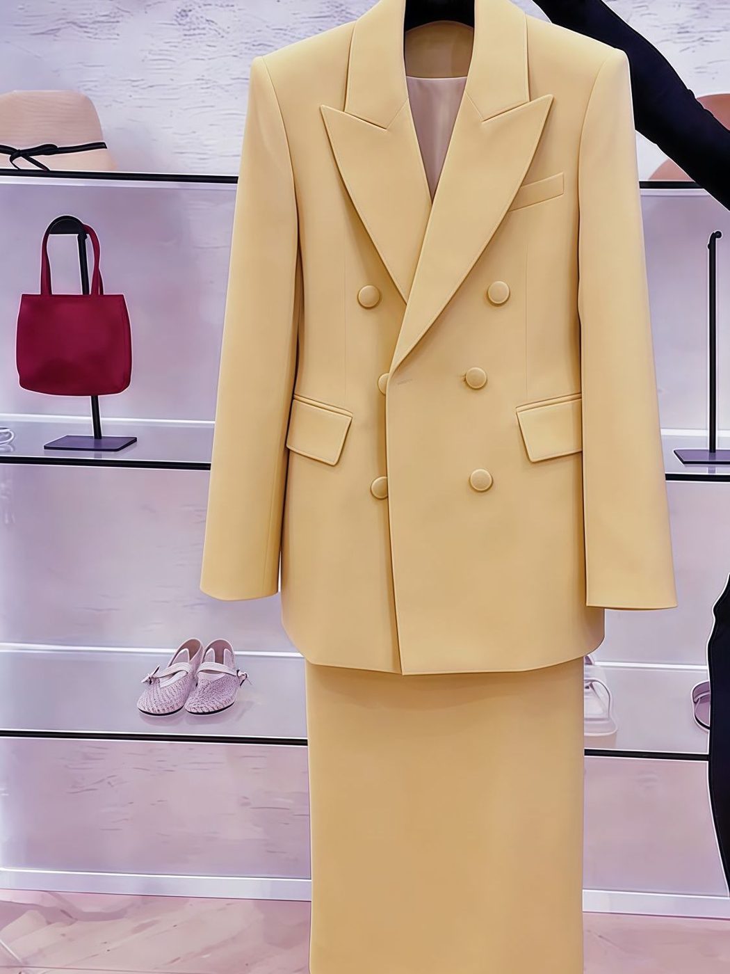 Tailleur femme blazer croisé et jupe longue, 6 coloris