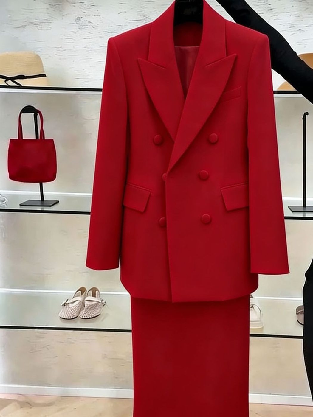 Tailleur femme blazer croisé et jupe longue, 6 coloris
