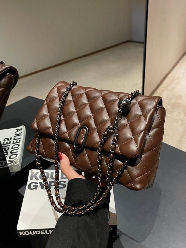 Sac bandoulière matelassé à chaîne, 4 coloris