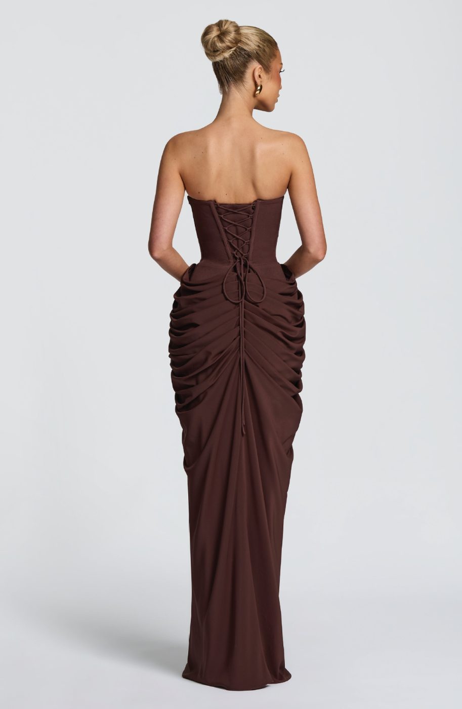 Robe longue corset drapée