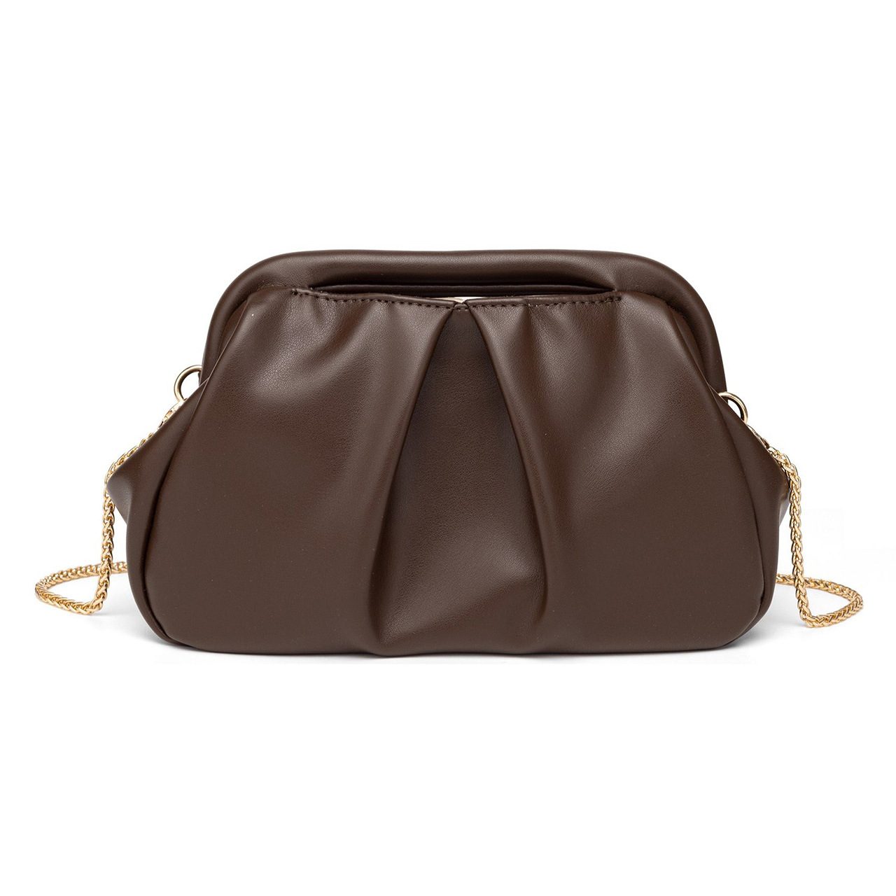 Sac pochette plissé à chaîne dorée, 9 coloris