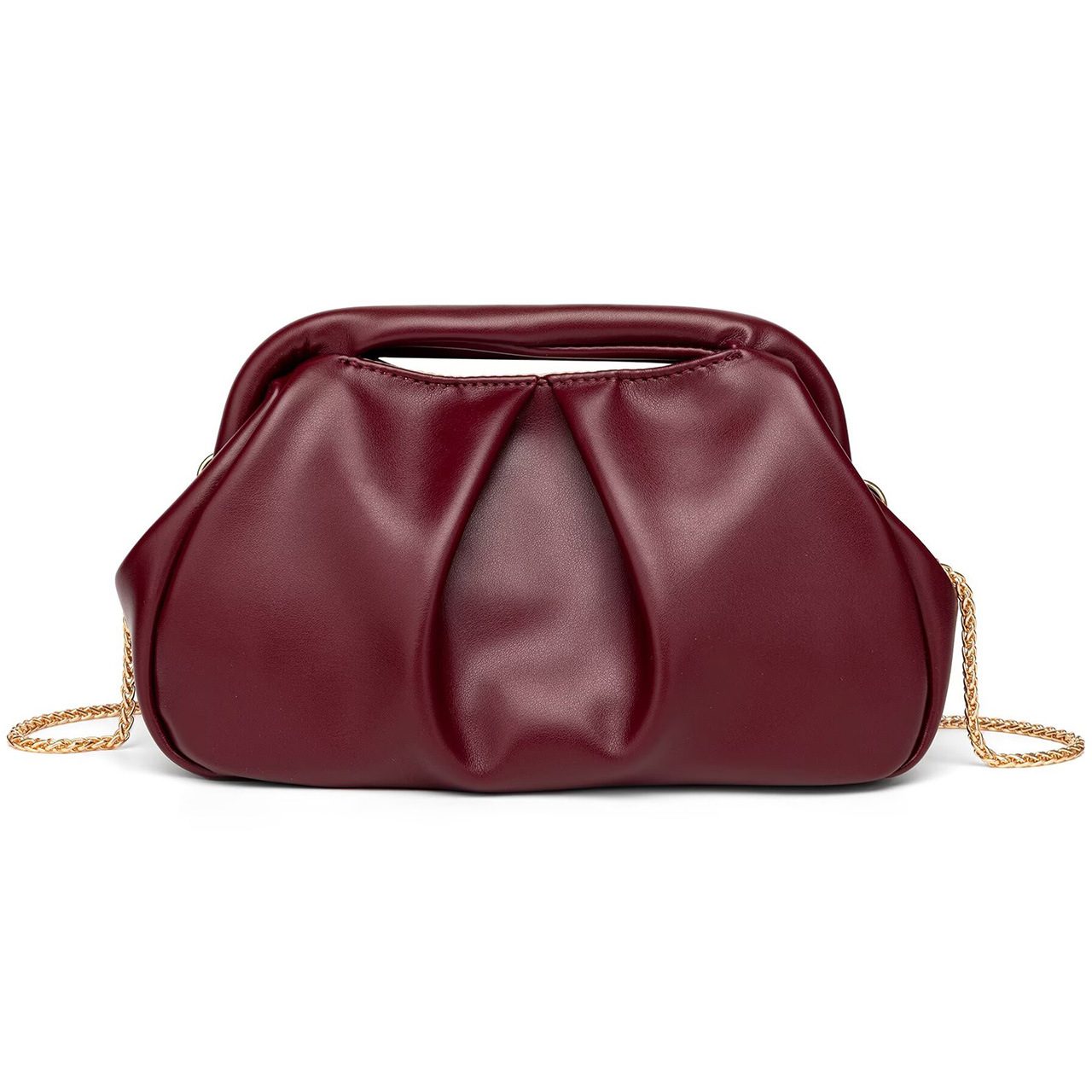 Sac pochette plissé à chaîne dorée, 9 coloris