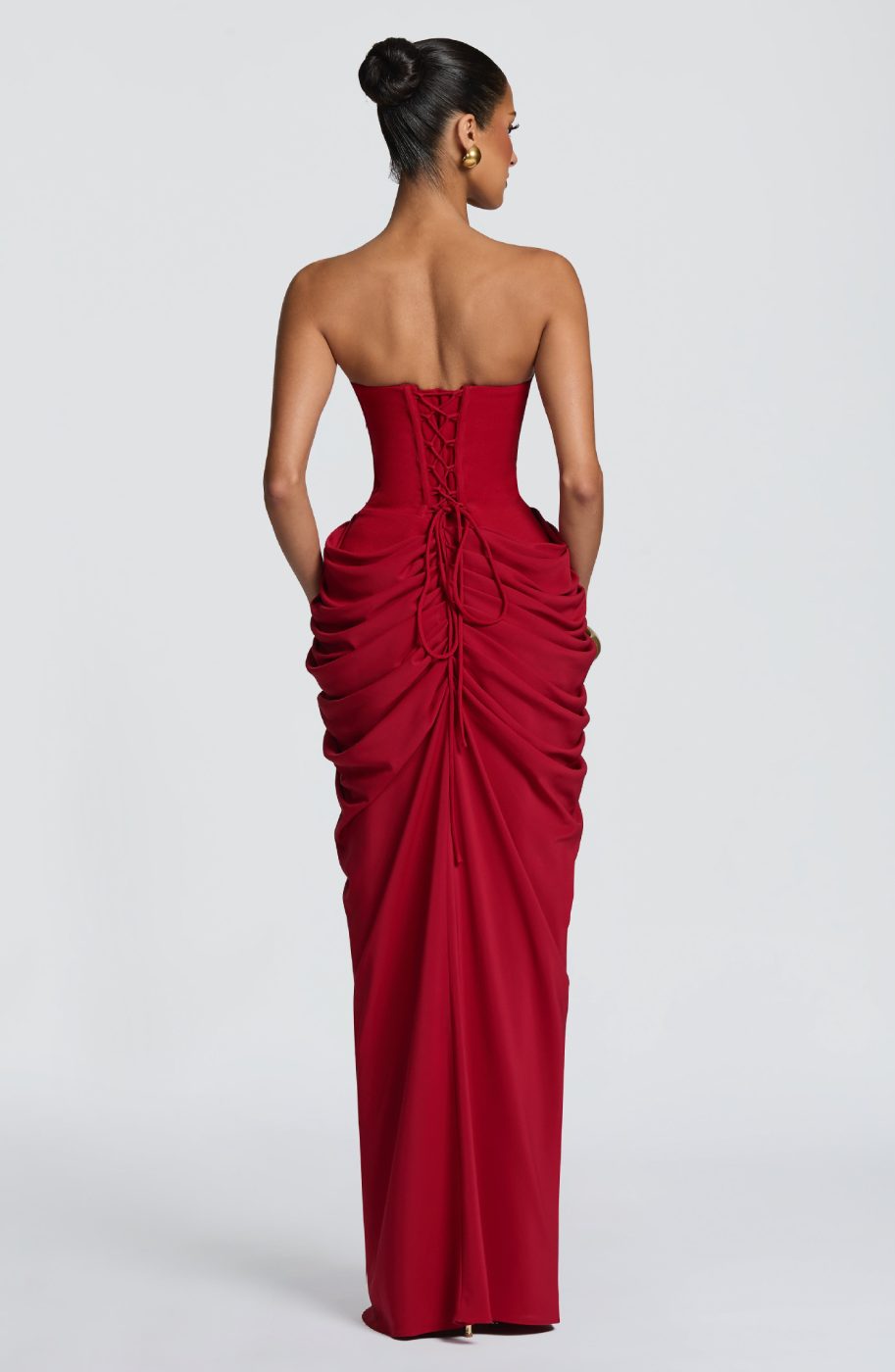 Robe longue corset drapée